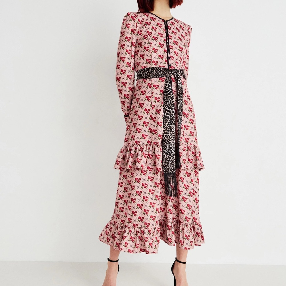 Sister Jane Lattice Floral Midi Dress XL